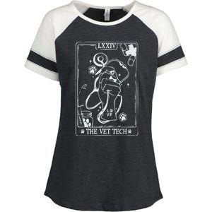 The Vet Tech Tarot Card Funny Veterinary Tech Enza Ladies Jersey Colorblock Tee