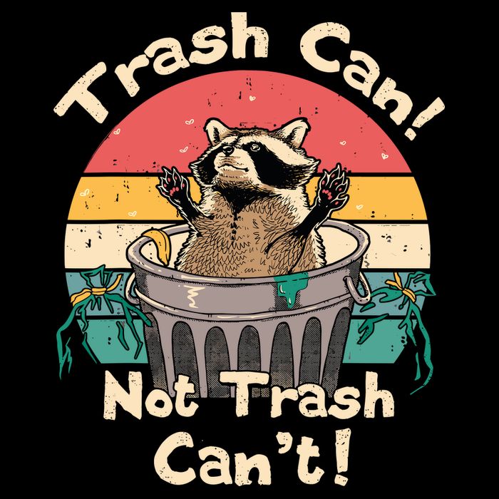 Trash Vintage Talker Raccoon Trash Can Not Trash Cant Drawstring Bag