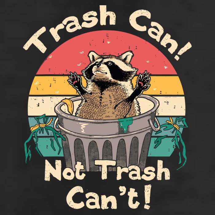 Trash Vintage Talker Raccoon Trash Can Not Trash Cant Golf Towel