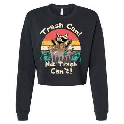 Trash Vintage Talker Raccoon Trash Can Not Trash Cant Cropped Pullover Crew