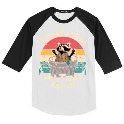 Trash Vintage Talker Raccoon Trash Can Not Trash Cant Kids Colorblock Raglan Jersey