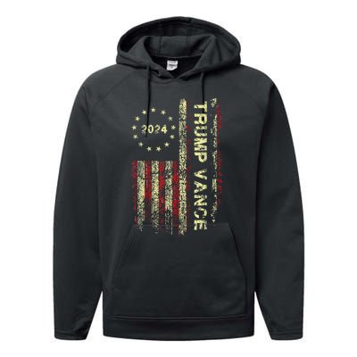 Trumpmania Vance Trump Vance 2024 Take America Back Performance Fleece Hoodie