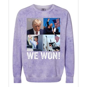 Trump Victory Trump Wins 2024 Election President Celebration Pro Trump 2024 Colorblast Crewneck Sweatshirt