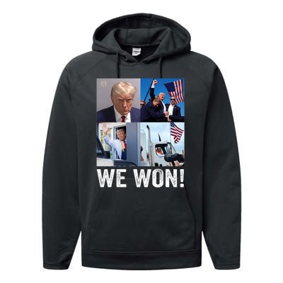 Trump Victory Trump Wins 2024 Election President Celebration Pro Trump 2024 Performance Fleece Hoodie