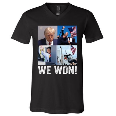 Trump Victory Trump Wins 2024 Election President Celebration Pro Trump 2024 V-Neck T-Shirt