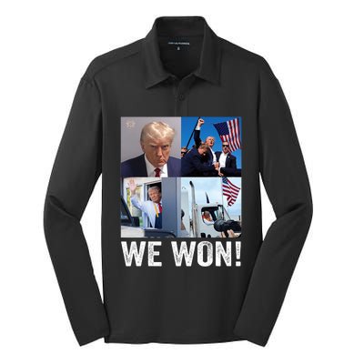 Trump Victory Trump Wins 2024 Election President Celebration Pro Trump 2024 Silk Touch Performance Long Sleeve Polo