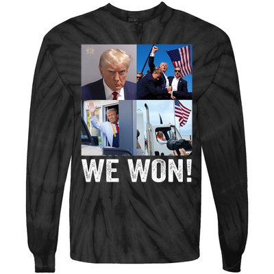 Trump Victory Trump Wins 2024 Election President Celebration Pro Trump 2024 Tie-Dye Long Sleeve Shirt