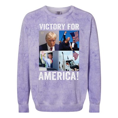 Trump Victory Trump Wins 2024 Election President Celebration Colorblast Crewneck Sweatshirt