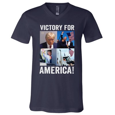 Trump Victory Trump Wins 2024 Election President Celebration V-Neck T-Shirt