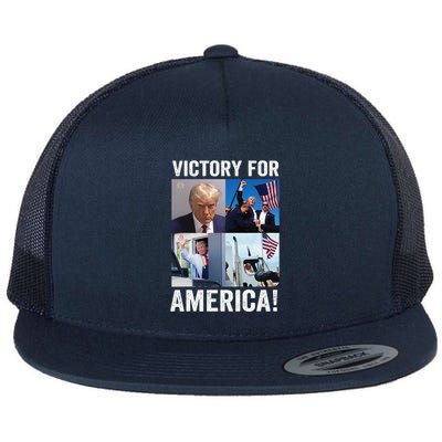 Trump Victory Trump Wins 2024 Election President Celebration Flat Bill Trucker Hat