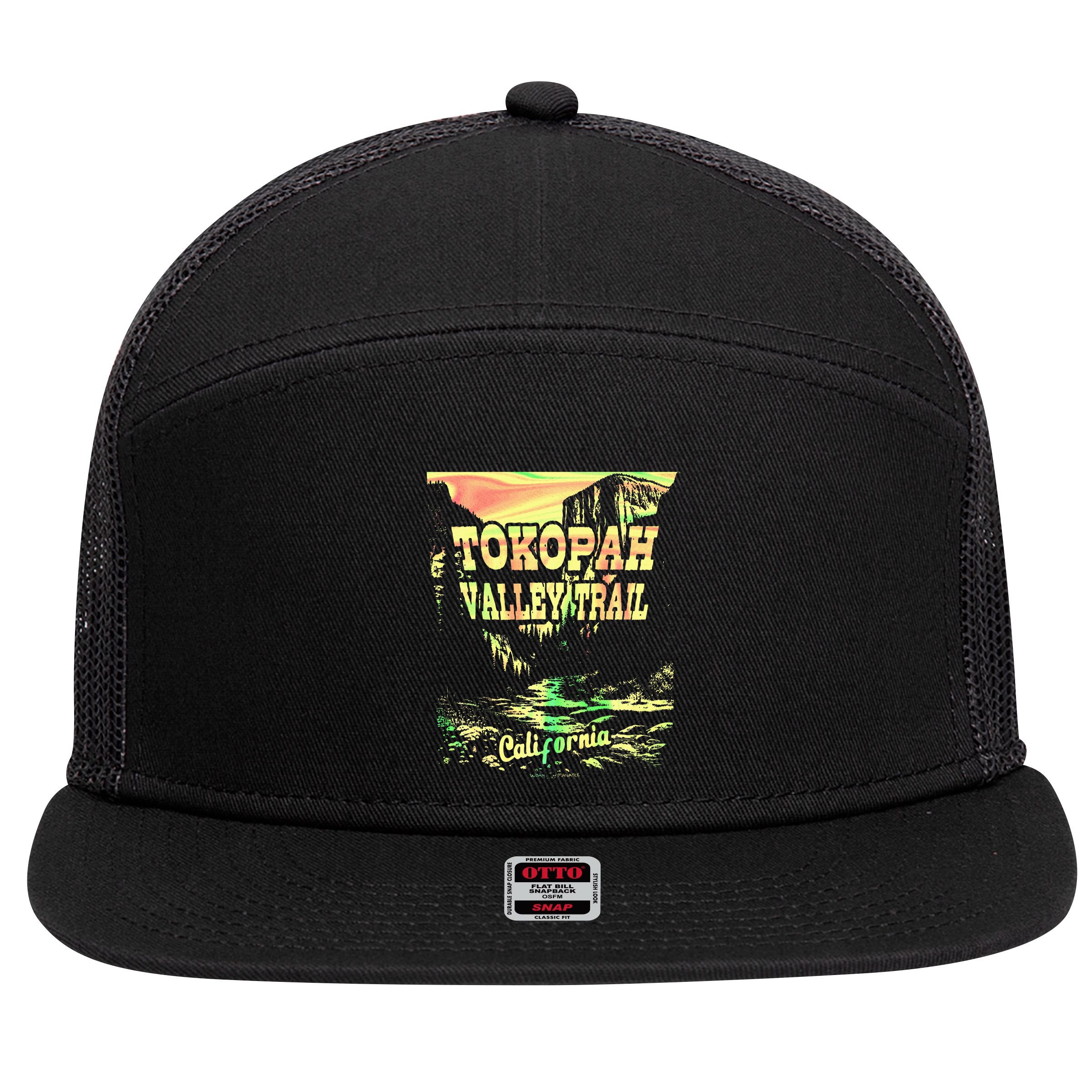 Tokopah Valley Trail California 7 Panel Mesh Trucker Snapback Hat