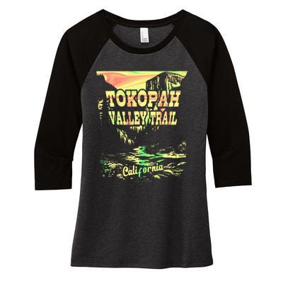 Tokopah Valley Trail California Women's Tri-Blend 3/4-Sleeve Raglan Shirt