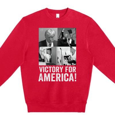 Trump Victory Trump Wins 2024 Election President Celebration Premium Crewneck Sweatshirt