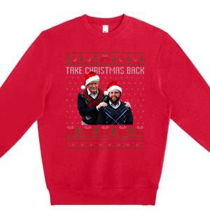 Trump Vance Take Christmas Back Funny Santa Trump Christmas Premium Crewneck Sweatshirt