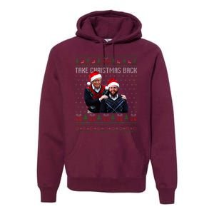 Trump Vance Take Christmas Back Funny Santa Trump Christmas Premium Hoodie