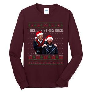 Trump Vance Take Christmas Back Funny Santa Trump Christmas Tall Long Sleeve T-Shirt