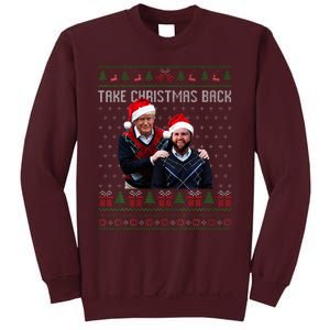 Trump Vance Take Christmas Back Funny Santa Trump Christmas Tall Sweatshirt