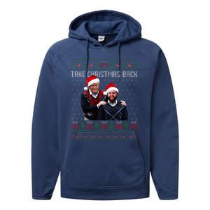 Trump Vance Take Christmas Back Funny Santa Trump Christmas Performance Fleece Hoodie