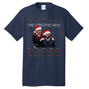 Trump Vance Take Christmas Back Funny Santa Trump Christmas Tall T-Shirt