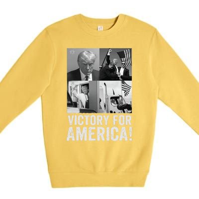 Trump Victory Trump Wins 2024 Election President Celebration Premium Crewneck Sweatshirt