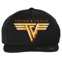 Trump Vance Tv Rocker Gold Logo Vintage Trump Vance 2024 Wool Snapback Cap