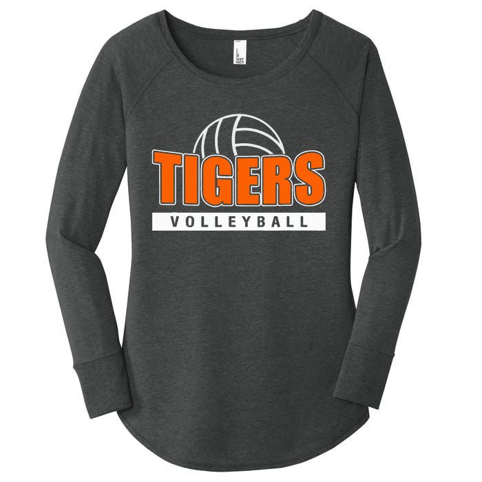 Tigers Volleyball Team Tiger Mascot Sport Gift Idea Women's Perfect Tri Tunic Long Sleeve Shirt