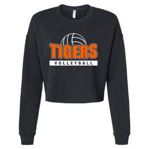 Tigers Volleyball Team Tiger Mascot Sport Gift Idea Cropped Pullover Crew