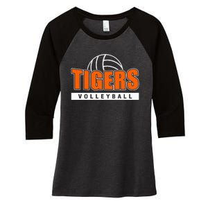 Tigers Volleyball Team Tiger Mascot Sport Gift Idea Women's Tri-Blend 3/4-Sleeve Raglan Shirt