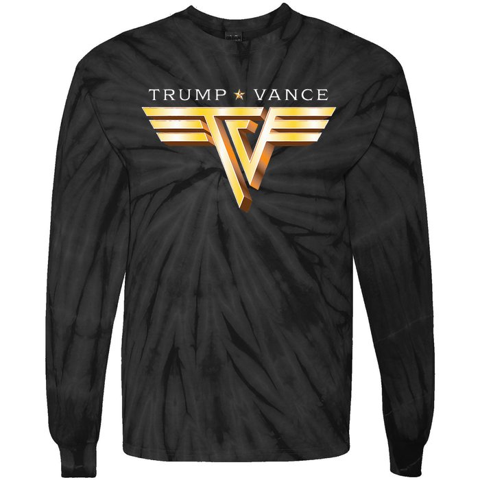 Trump Vance Tv Rocker Gold Vintage Trump Vance 2024 Tie-Dye Long Sleeve Shirt