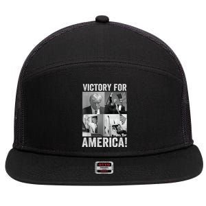 Trump Victory Trump Wins 2024 Election President Celebration 7 Panel Mesh Trucker Snapback Hat