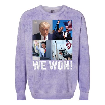 Trump Victory Trump Wins 2024 Election President Celebration Colorblast Crewneck Sweatshirt