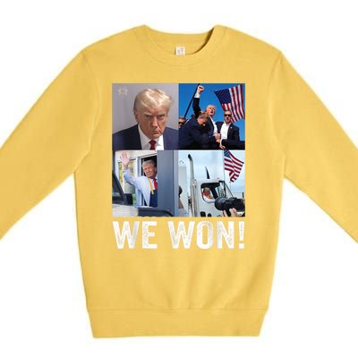 Trump Victory Trump Wins 2024 Election President Celebration Premium Crewneck Sweatshirt