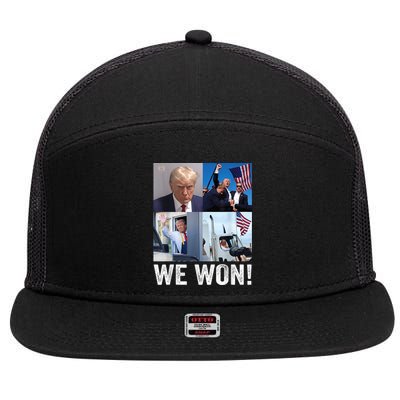 Trump Victory Trump Wins 2024 Election President Celebration 7 Panel Mesh Trucker Snapback Hat