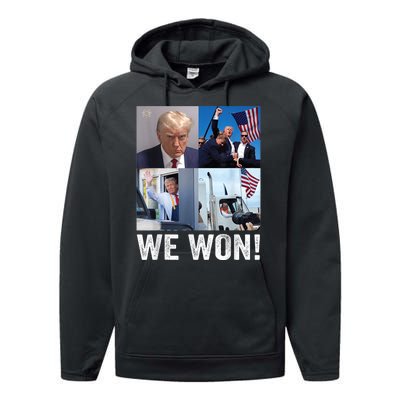 Trump Victory Trump Wins 2024 Election President Celebration Performance Fleece Hoodie