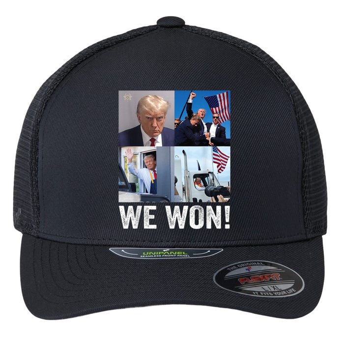 Trump Victory Trump Wins 2024 Election President Celebration Flexfit Unipanel Trucker Cap