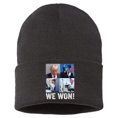 Trump Victory Trump Wins 2024 Election President Celebration Sustainable Knit Beanie