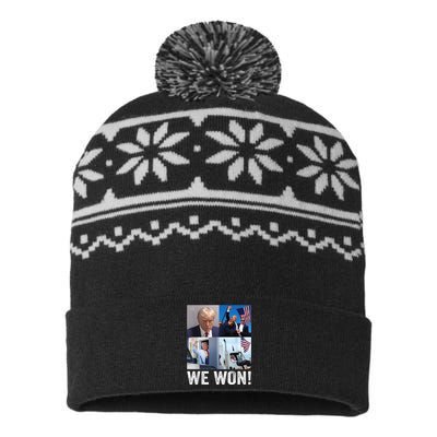 Trump Victory Trump Wins 2024 Election President Celebration USA-Made Snowflake Beanie