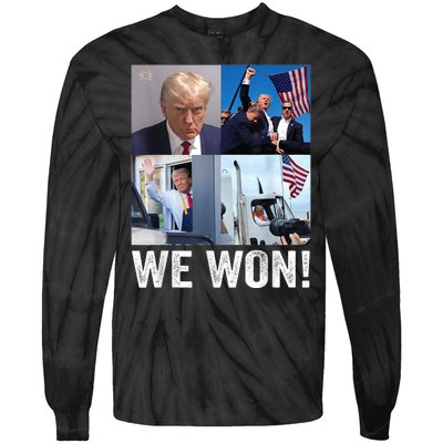 Trump Victory Trump Wins 2024 Election President Celebration Tie-Dye Long Sleeve Shirt