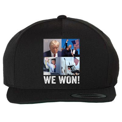 Trump Victory Trump Wins 2024 Election President Celebration Wool Snapback Cap