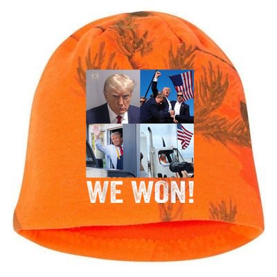 Trump Victory Trump Wins 2024 Election President Celebration Kati - Camo Knit Beanie