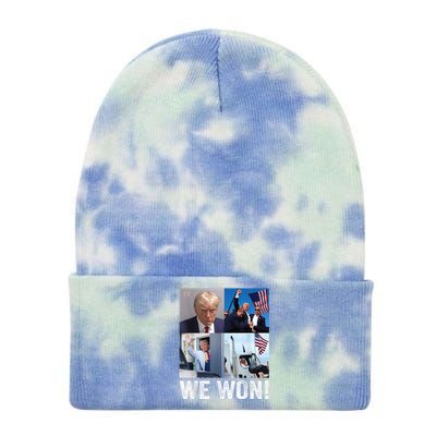 Trump Victory Trump Wins 2024 Election President Celebration Tie Dye 12in Knit Beanie