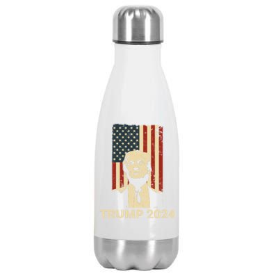 Trump Vintage Usa Flag Trump 2024 Patriotic Gift Stainless Steel Insulated Water Bottle