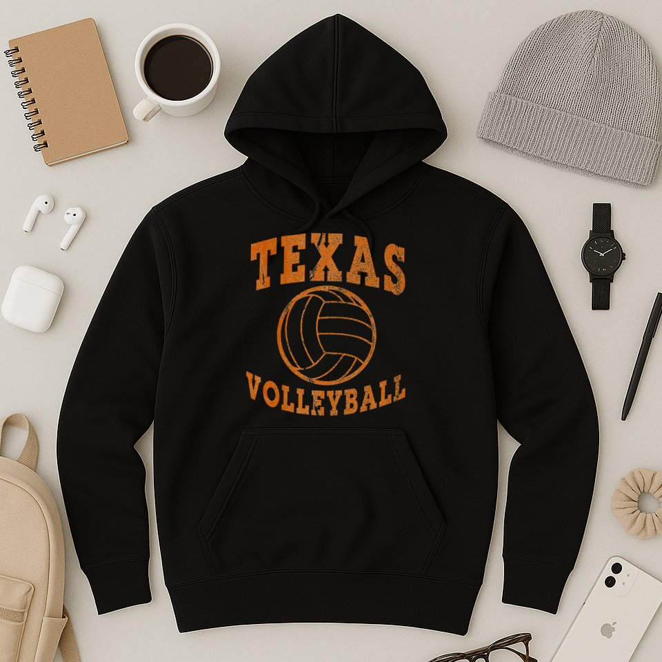 Texas Volleyball Vintage Distressed Hoodie