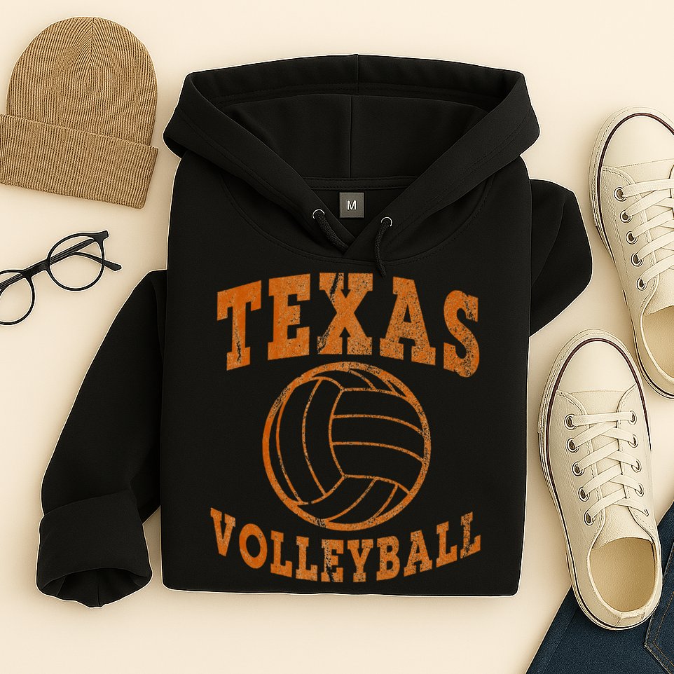 Texas Volleyball Vintage Distressed Hoodie