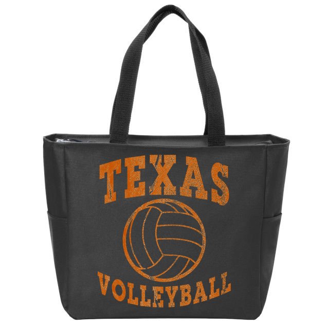 Texas Volleyball Vintage Distressed Zip Tote Bag