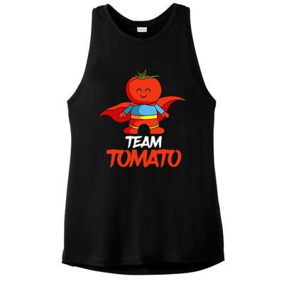 Tomatoes Vegetable Vegans Gardeners Team Superhero Ladies PosiCharge Tri-Blend Wicking Tank