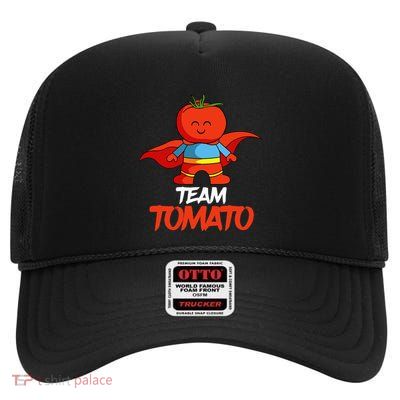 Tomatoes Vegetable Vegans Gardeners Team Superhero High Crown Mesh Back Trucker Hat