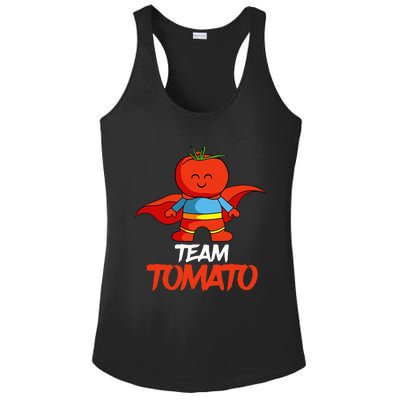 Tomatoes Vegetable Vegans Gardeners Team Superhero Ladies PosiCharge Competitor Racerback Tank