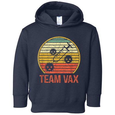 Team Vax Vaccination Retro Vintage Pro Vaccine Toddler Hoodie