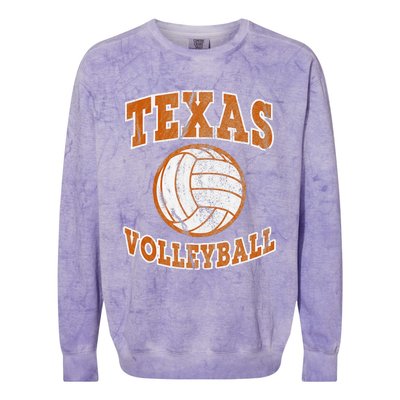 Texas Volleyball Vintage Distressed Colorblast Crewneck Sweatshirt